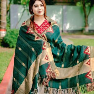 জামদানি শাল-সি গ্রিন কালার